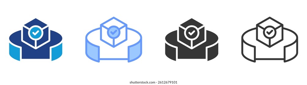 Augmented reality icon set multiple style collection