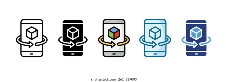 Augmented Reality Icon Set Multiple Style Collection