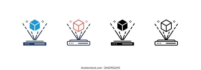 Augmented Reality Icon set multiple style collection