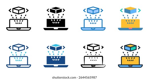 Augmented Reality icon set multiple style collection 
