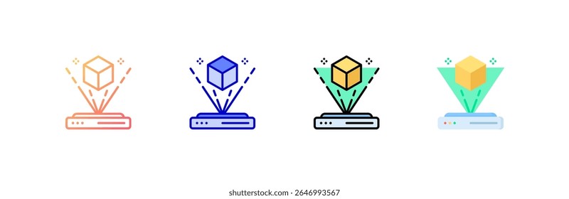 Augmented Reality Icon set multiple style collection