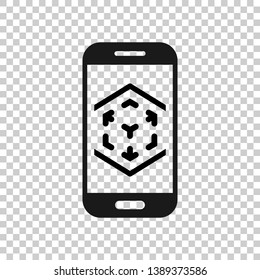 Augmented reality icon in transparent style. Vr device vector illustration on isolated background. Technology business concept.