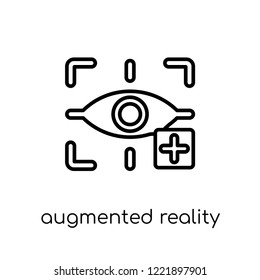 augmented reality icon. Trendy modern flat linear vector augmented reality icon on white background from thin line general collection, editable outline stroke vector illustration