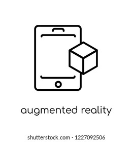 augmented reality icon. Trendy modern flat linear vector augmented reality icon on white background from thin line Artificial Intelligence, Future Technology collection, outline vector illustration