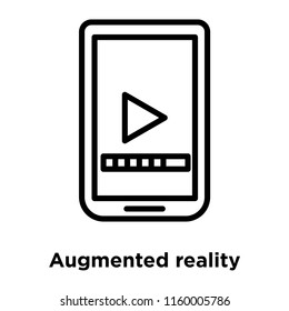 Augmented reality icon vector isolated on white background, Augmented reality transparent sign , line or linear sign, element design in outline style