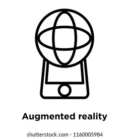 Augmented reality icon vector isolated on white background, Augmented reality transparent sign , line or linear sign, element design in outline style