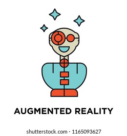 Augmented reality icon vector isolated on white background, Augmented reality transparent sign , technology symbols