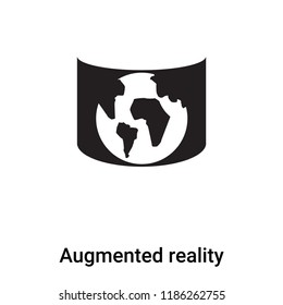 Augmented reality icon vector isolated on white background, logo concept of Augmented reality sign on transparent background, filled black symbol