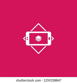 Augmented reality icon vector. Augmented reality sign on pink background. Augmented reality icon for web and app