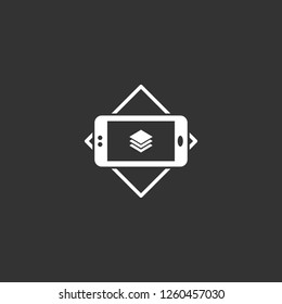 Augmented reality icon vector. Augmented reality sign on black background. Augmented reality icon for web and app