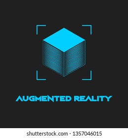 Augmented reality icon, Vr device, technology business - vector illustration