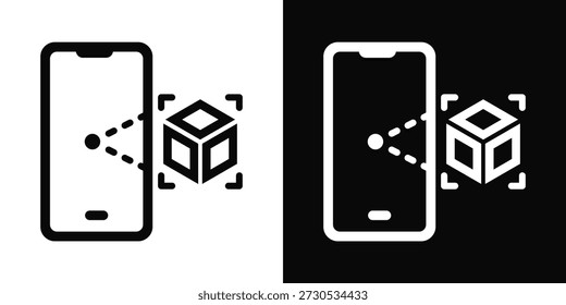 Augmented Reality Symbol weißer und schwarzer Hintergrundstil