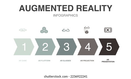 augmented reality icons Infographic design template. Creative concept with 5 steps
