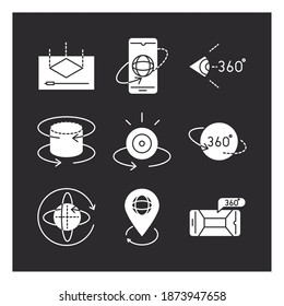Augmented Reality Icons Set, 3D Visualisierungstechnologie, Vektorgrafik-Silhouette-Stil