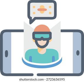 Symbole für erweiterte Realität für AR-Technologie, virtuelles Overlay, intelligente Geräte, interaktive Erfahrung und zukünftiges digitales Design