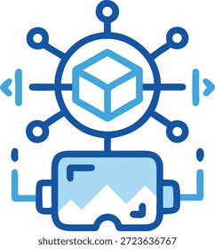 Symbole für erweiterte Realität für AR-Technologie, virtuelles Overlay, intelligente Geräte, interaktive Erfahrung und zukünftiges digitales Design