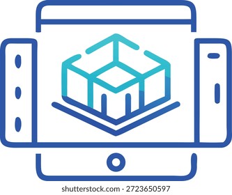 Symbole für erweiterte Realität für AR-Technologie, virtuelles Overlay, intelligente Geräte, interaktive Erfahrung und zukünftiges digitales Design