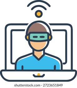 Symbole für erweiterte Realität für AR-Technologie, virtuelles Overlay, intelligente Geräte, interaktive Erfahrung und zukünftiges digitales Design