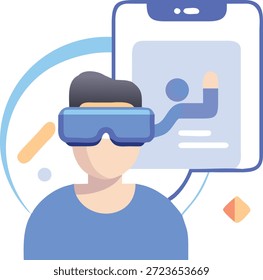Symbole für erweiterte Realität für AR-Technologie, virtuelles Overlay, intelligente Geräte, interaktive Erfahrung und zukünftiges digitales Design