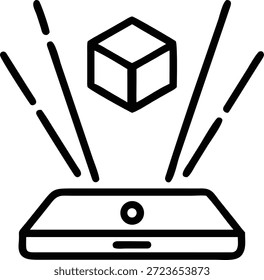 Conjunto de iconos de realidad aumentada para Tecnología AR, superposición virtual, dispositivos inteligentes, experiencia interactiva y futuro diseño digital