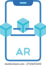 Conjunto de iconos de realidad aumentada para Tecnología AR, superposición virtual, dispositivos inteligentes, experiencia interactiva y futuro diseño digital