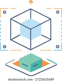 Conjunto de iconos de realidad aumentada para Tecnología AR, superposición virtual, dispositivos inteligentes, experiencia interactiva y futuro diseño digital