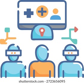 Conjunto de iconos de realidad aumentada para Tecnología AR, superposición virtual, dispositivos inteligentes, experiencia interactiva y futuro diseño digital