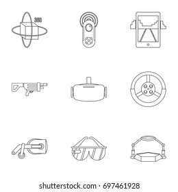 Augmented reality icons set. Outline set of 9 augmented reality vector icons for web isolated on white background