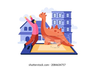 Augmented Reality Illustration concept. Flat illustration isolated on white background