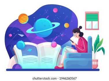 Augmented Reality Illustration, Explore New Things in the World using AI. This illustration can be use for website, landing page, web, app, and banner.