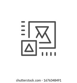 Augmented reality interface line outline icon