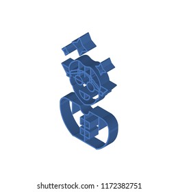 Augmented reality isometric left top view 3D icon