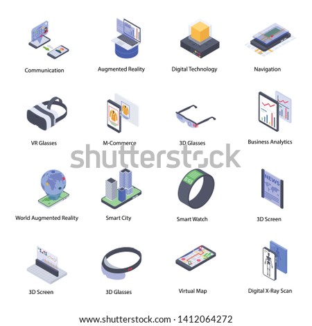 
Augmented Reality Isometric vector Icons
