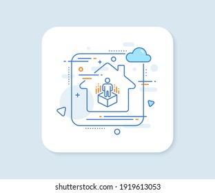 Symbol für erweiterte Realität Abstrakte Vektortaste. VR-Simulationszeichen. 3D-Personensymbol. Symbol für erweiterte Realität Home Concept-Button. Vektorgrafik