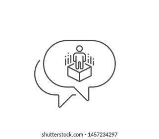 Augmented reality line icon. Chat bubble design. VR simulation sign. 3d person symbol. Outline concept. Thin line augmented reality icon. Vector
