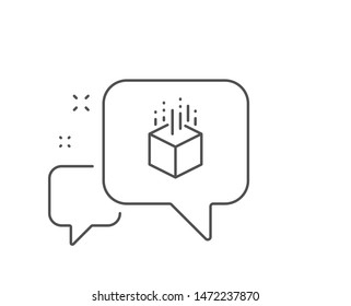 Augmented reality line icon. Chat bubble design. VR simulation sign. 3d cube symbol. Outline concept. Thin line augmented reality icon. Vector