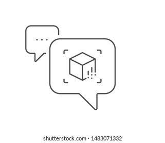Augmented reality line icon. Chat bubble design. VR simulation sign. 3d cube symbol. Outline concept. Thin line augmented reality icon. Vector