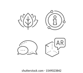 Augmented reality line icon. Chat bubble, info sign elements. VR simulation sign. 3d cube symbol. Linear augmented reality outline icon. Information bubble. Vector