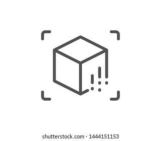 Augmented reality line icon. VR simulation sign. 3d cube symbol. Quality design element. Linear style augmented reality icon. Editable stroke. Vector
