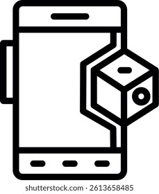 Augmented Reality Line Vector Icon Design
