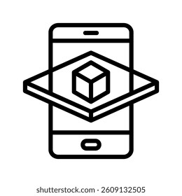 Augmented Reality Line Vector Illustration On White Background.