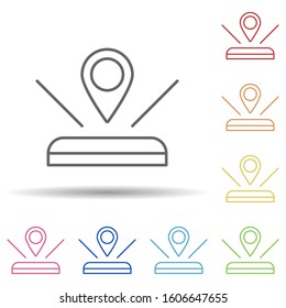 Augmented reality, location, hologram in multi color style icon. Simple thin line, outline vector of augmented reality icons for ui and ux, website or mobile application