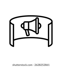 Vector De Marketing De Realidad Aumentada Icono Lineal Sobre Fondo Blanco.