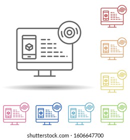 Augmented reality, mobile, disk in multi color style icon. Simple thin line, outline vector of augmented reality icons for ui and ux, website or mobile application