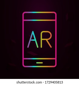 Realidad aumentada, icono de nolan móvil Línea delgada simple, contorno vector de iconos de realidad aumentada para ui y ux, sitio web o aplicación móvil