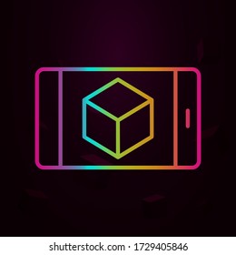 Realidad aumentada, icono de nolan móvil Línea delgada simple, contorno vector de iconos de realidad aumentada para ui y ux, sitio web o aplicación móvil