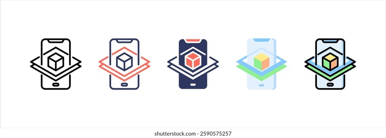 Augmented Reality Multi Style Icon Set