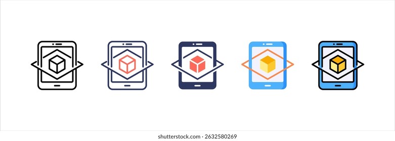 Augmented Reality Multi Style Icon Set