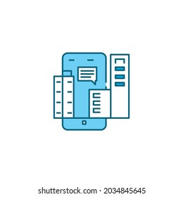 Augmented reality, navigation in city color line icon. City app in smartphone. Pictogram for web page, mobile app, promo. UI UX GUI design element. Editable stroke