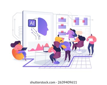 Augmented Reality Office Navigation abstract concept vector illustration. AR tools help employees navigate large office spaces and find resources efficiently. abstract metaphor.
